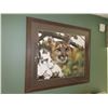 Image 1 : Cougar Print framed and matted 33 x 29 inches