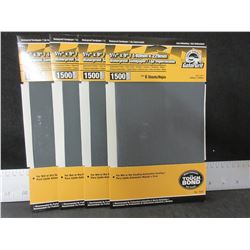 4 New Gator Grit Waterproof Sandpaper 1500 grit 6 sheets each/ 24 total