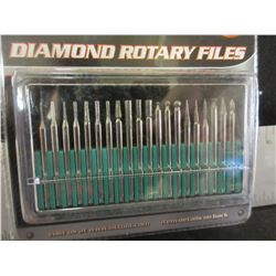 New Diamond Rotary Files 20 Piece Set with case / 1/8 collet
