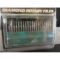New Diamond Rotary Files 20 Piece Set with case / 1/8 collet