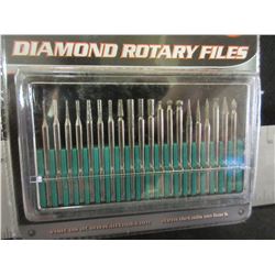 New Diamond Rotary Files 20 Piece Set with case / 1/8 collet
