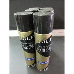 Bundle of 6 New Silk Hairspray Ultra Hold