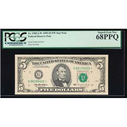 1995 $5 Chicago Federal Reserve Star Note PCGS 68PPQ