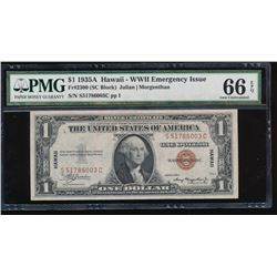 1935A $1 Hawaii Silver Certificate PMG 66EPQ