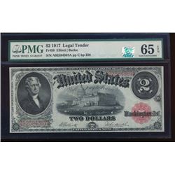 1917 $2 Legal Tender Note PMG 65EPQ