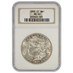 1890-CC $1 Morgan Silver Dollar Coin NGC MS60