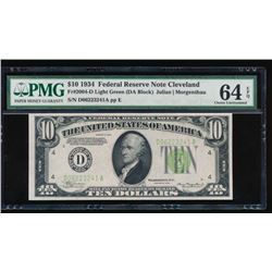 1934 $10 Cleveland Federal Reserve Note PMG 64EPQ