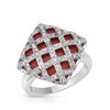 Image 1 : 14KT White Gold 8.49ct Coral and Diamond Ring