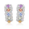 Image 1 : 14KT White Gold 1.70ctw Multi Color Sapphire and Diamond Earrings