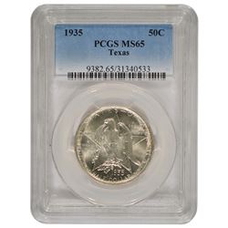 1935 Texas Commemorative Half Dollar Coin PCGS MS65