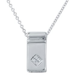 14KT White Gold Diamond Pendant with Chain