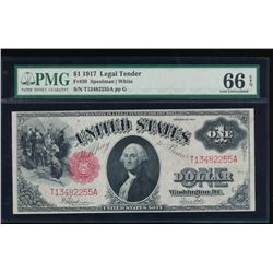 1917 $1 Large Legal Tender Note PMG 66EPQ