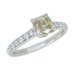 14KT White Gold 1.37ctw GIA Cert Diamond Ring