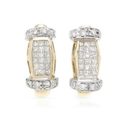 14KT Two Tone Gold 0.50ctw Diamond Earrings