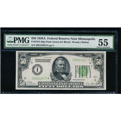 1928A $50 Minneapolis Federal Reserve Note PMG 55