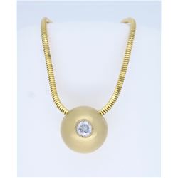 14K Yellow Gold 0.25ct Diamond Pendant with Chain