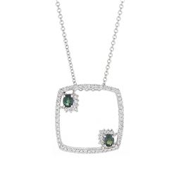 18KT White Gold 0.58ctw Alexandrite and Diamond Pendant with Chain