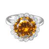 14KT White Gold 4.91ct Citrine and Diamond Ring