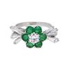 18KT White Gold 1.56ctw Diamond and Emerald Ring