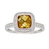 14KT White Gold 1.47ct Citrine and Diamond Ring