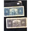 Image 2 : 1937 CANADA $5 AND $10 BANKNOTES LOT!