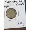 Image 1 : 1893(FLAT TOP 3) CANADA 10 CENTS