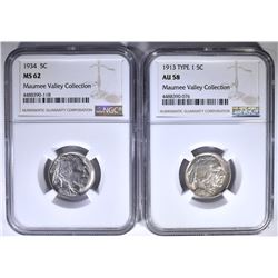 NGC GRADED BUFFALO NICKELS: