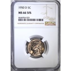 1950-D JEFFERSON NICKEL NGC MS66 5FS