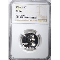 1955 WASHINGTON QUARTER, NGC PF-69
