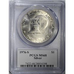 1976-S SILVER EISENHOWER DOLLAR, PCGS MS-68 SUPER