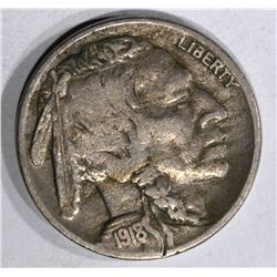 1918-D BUFFALO NICKEL, F/VF