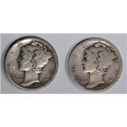 1921 & 1921-D MERCURY DIMES, GOOD KEY DATES