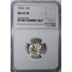 1944 MERCURY DIME, NGC MS-65 FB