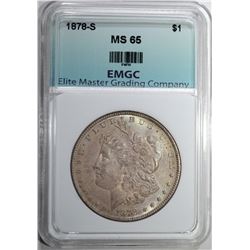 1878-S MORGAN DOLLAR EMGC GEM BU