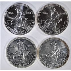 2-1984 & 2-85 ENGELHARD 1oz .999 SILVER PROSPECTOR