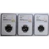 Image 1 : 1955, 56 & 57 WASHINGTON QUARTERS, NGC PF-68