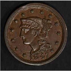 1847 BRAIDED HAIR LARGE CENT  CH BU