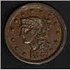 Image 1 : 1847 BRAIDED HAIR LARGE CENT  CH BU