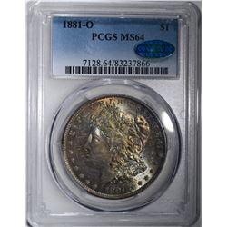 1881-O MORGAN SILVER DOLLAR PCGS MS-64 CAC