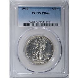 1940 WALKING LIBERTY HALF DOLLAR PCGS PR-64