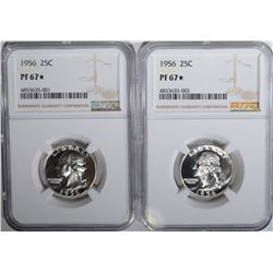 2 - 1956 WASHINGTON QTRS NGC PF67*