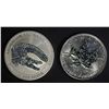 Image 1 : 2-DIFFERENT BU WORLD ONE OUNCE SILVER COINS