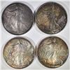 Image 1 : LOT OF 4 TONED AMERICAN SILVER EAGLES