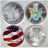 Image 2 : 3-COLOR & 1 HOLOGRAM AMERICAN SILVER EAGLES