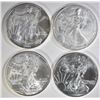 Image 1 : 2002, 03, 08 & 14 BU AMERICAN SILVER EAGLES