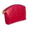 Image 2 : Christian Dior Red Leather Zip Top Small Pouch