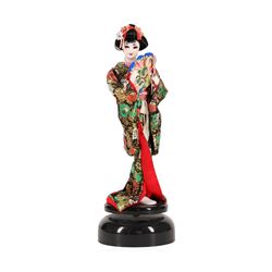 Beijing Silk Figure Doll on Stand- Satin and Silk Garb