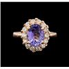 Image 2 : 14KT Rose Gold 2.68 ctw Tanzanite and Diamond Ring