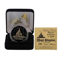 Limited Edition Disney Magic Kingdom .999 Fine Silver Medal w/ 24K Gold Highligh