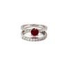 Image 3 : 2.84 ctw Ruby and Diamond Wedding Set - 14KT White Gold